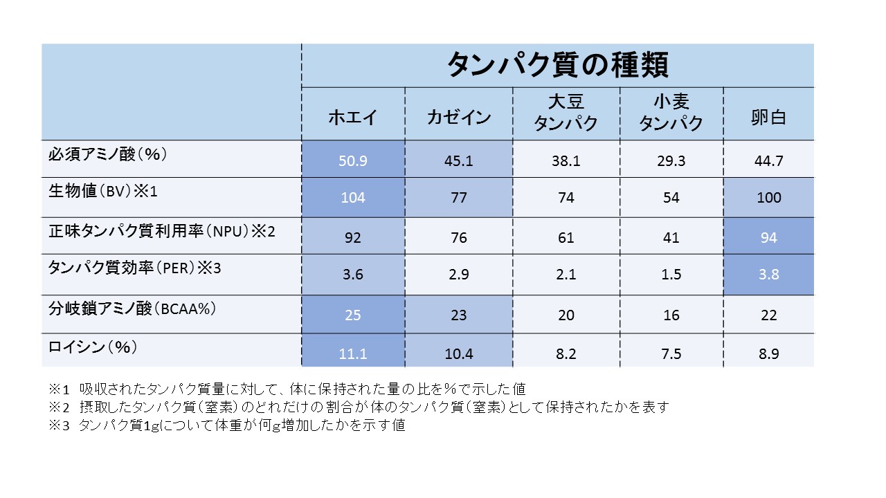 ロイシン含有量の比較